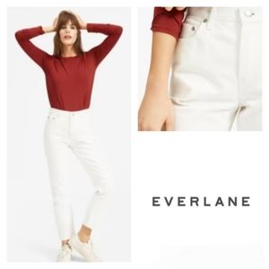 Everlane Bone Off White High Rise Cheeky Denim Jean Size 27 Crop